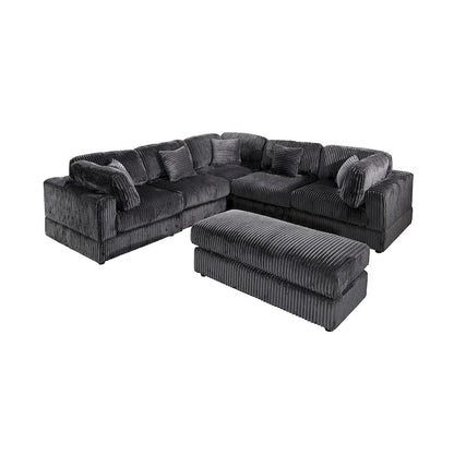 Canapé sectionnel modulaire en velours côtelé 6 pièces surdimensionné en forme de L, combinaison DIY