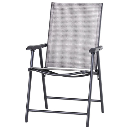 Lot de 4 chaises pliantes Outsunny au design simple et élégant, confortables pour la terrasse, le jardin et les voyages