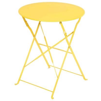 Ensemble bistrot pliant en métal 3 pièces, salon de conversation intérieur/extérieur résistant aux intempéries pour patio, cour, jardin