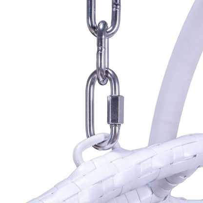 LeisureMod Fauteuil suspendu œuf 2 places avec support - Balançoire / hamac de patio en rotin osier pour extérieur/intérieur avec coussins