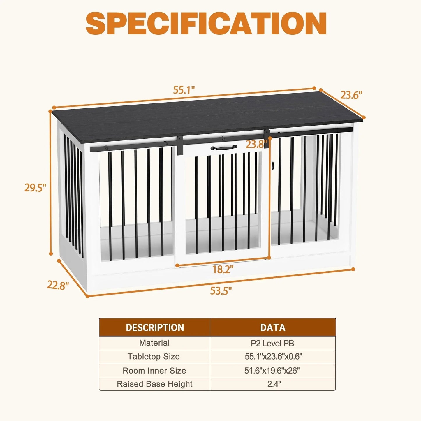 Résidence pour animaux de compagnie avec renfort en tube de fer Cage pour chien élégante et robuste