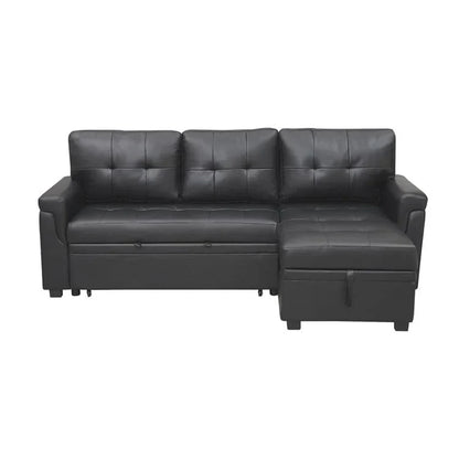 Canapé d'angle réversible convertible avec lit gigogne, méridienne de rangement et pieds durables