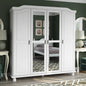 Palace Imports Kyle Armoire 4 portes 100 % en bois massif avec portes en bois massif ou portes miroir