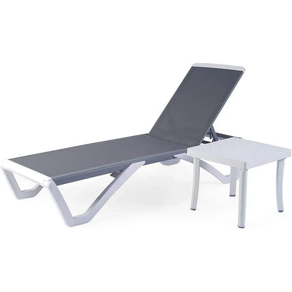 Kozyard Alan Chaise longue de patio inclinable et réglable, entièrement plate, en aluminium et résine de polypropylène