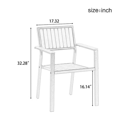 Ensemble de salle à manger d'extérieur extensible 7 pièces avec table extensible et 6 fauteuils