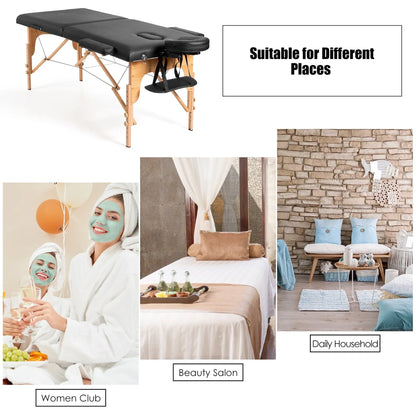 Table de Massage Portable 84L Réglable pour Soins du Visage, Tatouage, avec Housse de Transport