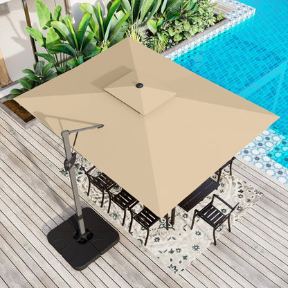 MAISON ARTS Parasol déporté hydraulique automatique 3,6 m avec mât en aluminium et rotation à 360 degrés