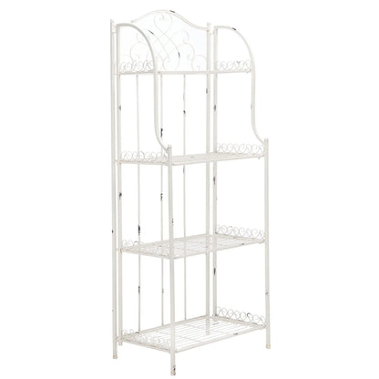 SAFAVIEH Bryn Étagère de boulanger d'extérieur victorienne en fer forgé à 4 niveaux - 63,5 cm l x 38,1 cm P x 160 cm H - 25L x 15P x 63H