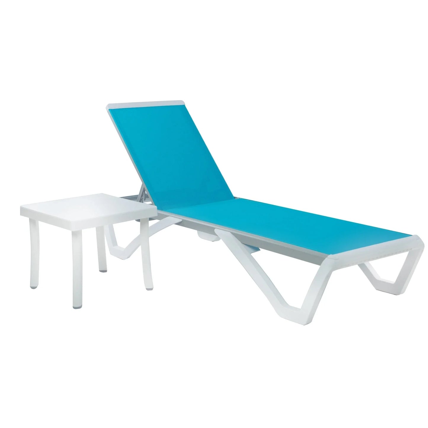 Kozyard Alan Chaise longue de patio inclinable et réglable, entièrement plate, en aluminium et résine de polypropylène