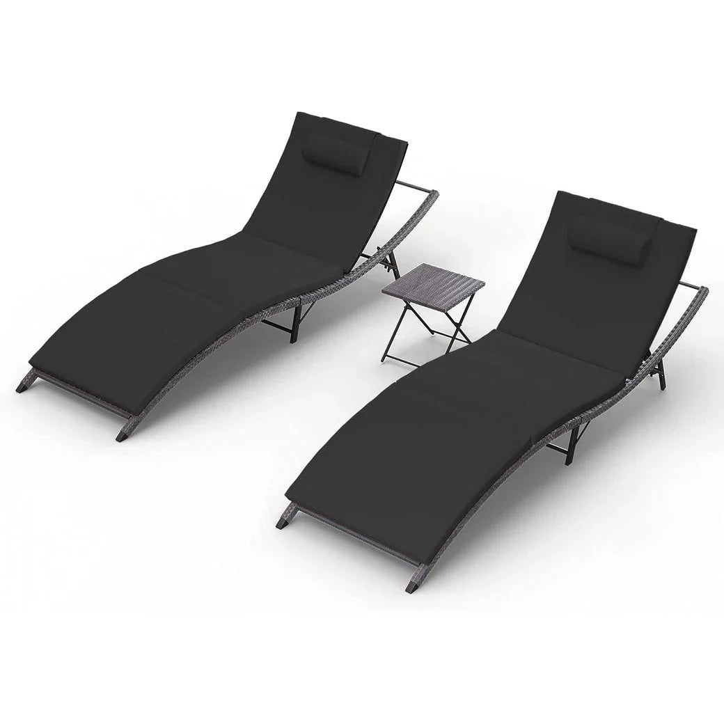 Ensemble de 3 chaises longues d'extérieur Kullavik