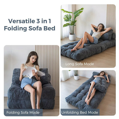 8 Canapé-lit pliant en velours côtelé, une place
