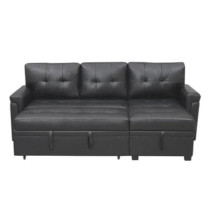 Canapé d'angle réversible convertible avec lit gigogne, méridienne de rangement et pieds durables