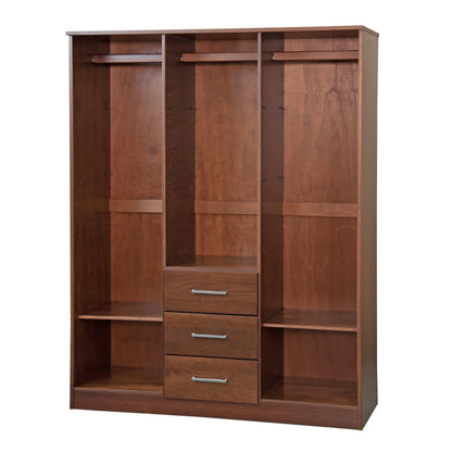 Palace Imports Armoire Cosmo 3 portes 100 % bois massif avec portes en bois massif ou portes miroir