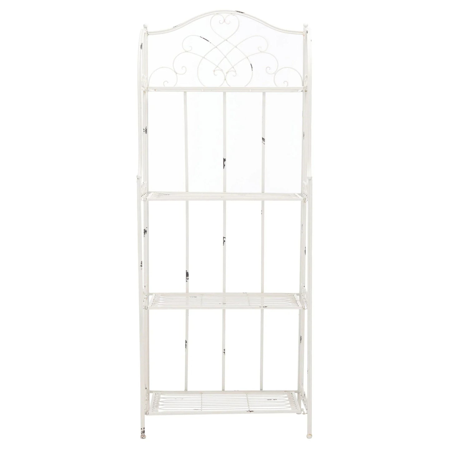 SAFAVIEH Bryn Étagère de boulanger d'extérieur victorienne en fer forgé à 4 niveaux - 63,5 cm l x 38,1 cm P x 160 cm H - 25L x 15P x 63H