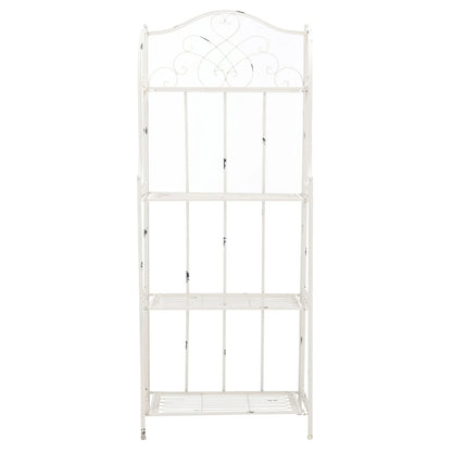 SAFAVIEH Bryn Étagère de boulanger d'extérieur victorienne en fer forgé à 4 niveaux - 63,5 cm l x 38,1 cm P x 160 cm H - 25L x 15P x 63H