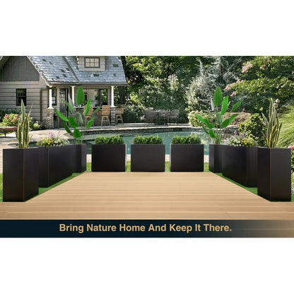 Jardinière Métallique Haute pour Plantes d'Extérieur, 38 po L x 10 po l x 30 po H, Longue et Haute Jardinière en Métal - 38x30x10