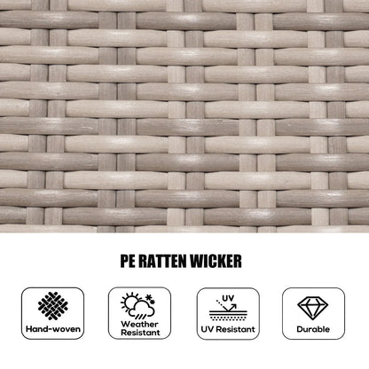 Ensemble de salle à manger rond 7 pièces en rotin tressé d'extérieur avec coussins par Moda Furnishings