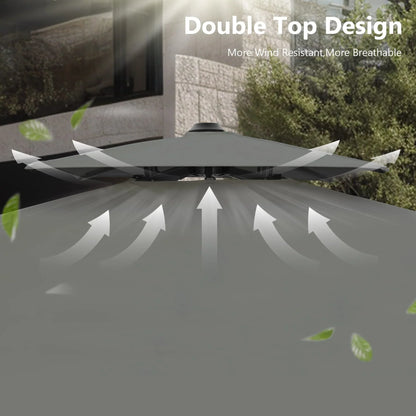 MAISON ARTS Parasol déporté hydraulique automatique 3,6 m avec mât en aluminium et rotation à 360 degrés