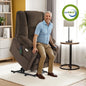 Fauteuil inclinable électrique double moteur grand et large MCombo avec massage et double chauffage pour personnes âgées de grande taille, tissu R7635