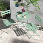Ensemble bistrot pliant en métal 3 pièces, salon de conversation intérieur/extérieur résistant aux intempéries pour patio, cour, jardin