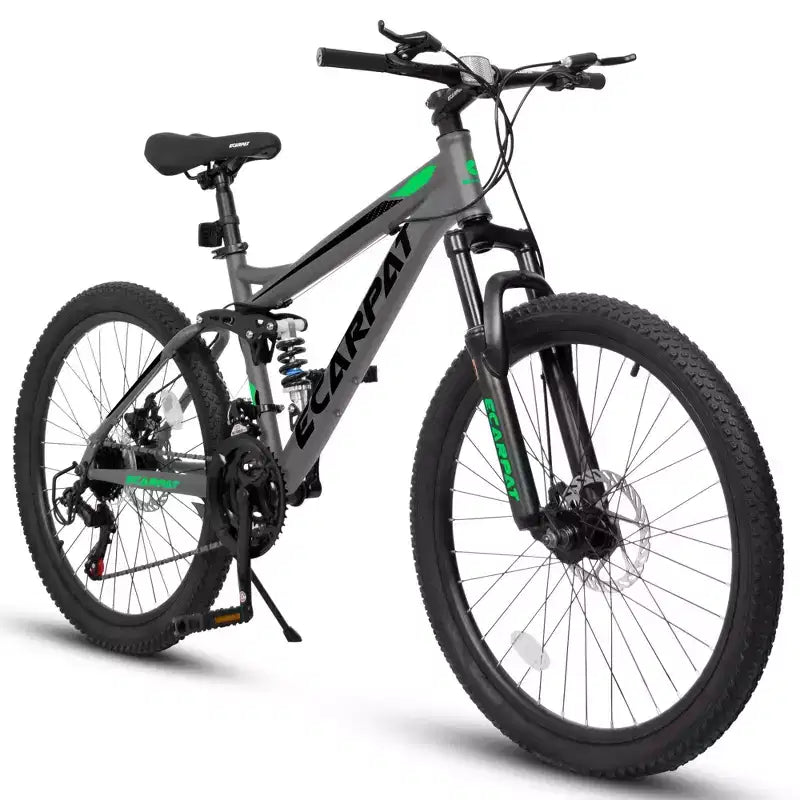 VTT Okak 26 pouces avec freins à disque, vélo adulte 21 vitesses avec cadre durable et double amortissement arrière, vélo pour le cyclisme sur route en ville