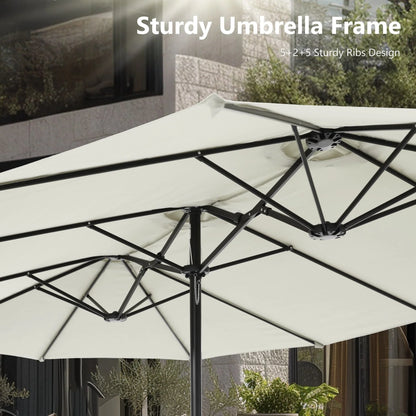 MAISON ARTS Grand Parasol Double Face de 4,5 m avec Base Incluse pour Patio