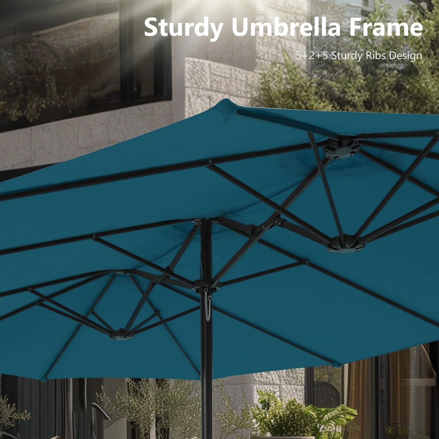 MAISON ARTS Grand Parasol Double Face de 4,5 m avec Base Incluse pour Patio