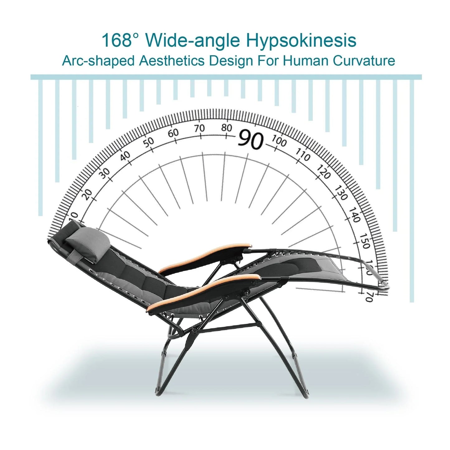 Fauteuil de relaxation zéro gravité XL surdimensionné rembourré avec accoudoirs plus larges et porte-gobelet réglable - N/A