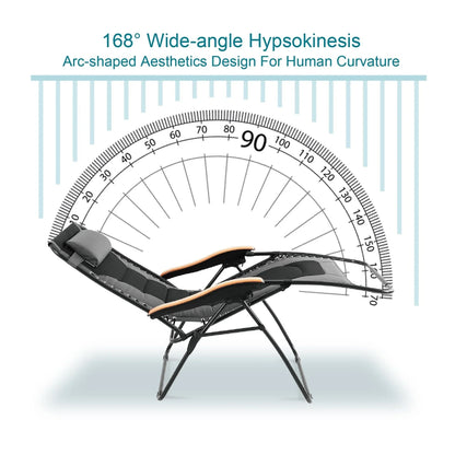Fauteuil de relaxation zéro gravité XL surdimensionné rembourré avec accoudoirs plus larges et porte-gobelet réglable - N/A