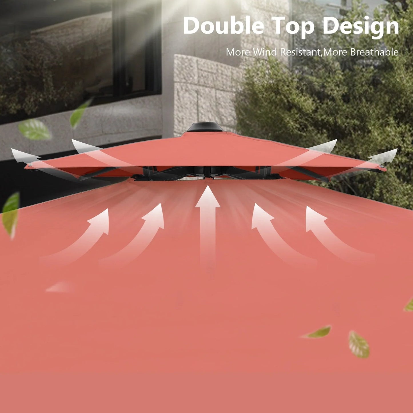 MAISON ARTS Parasol déporté hydraulique automatique 3,6 m avec mât en aluminium et rotation à 360 degrés
