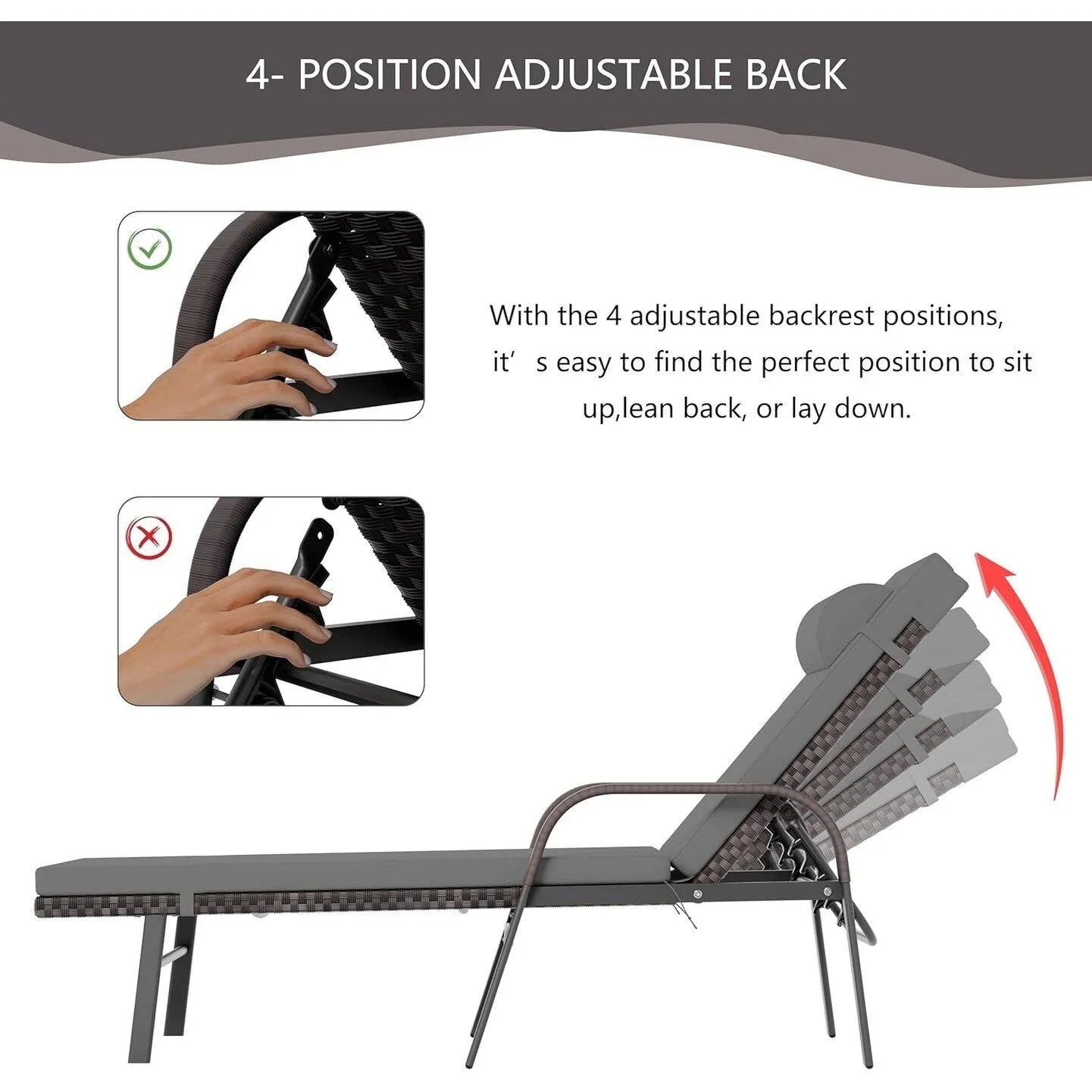 Ensemble de 3 chaises longues d'extérieur Kullavik