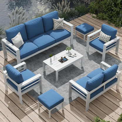 AECOJOY Ensemble de 7 Meubles de Jardin en Aluminium pour Extérieur