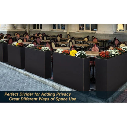 Jardinière Métallique Haute pour Plantes d'Extérieur, 38 po L x 10 po l x 30 po H, Longue et Haute Jardinière en Métal - 38x30x10