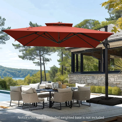 MAISON ARTS Parasol déporté hydraulique automatique 3,6 m avec mât en aluminium et rotation à 360 degrés