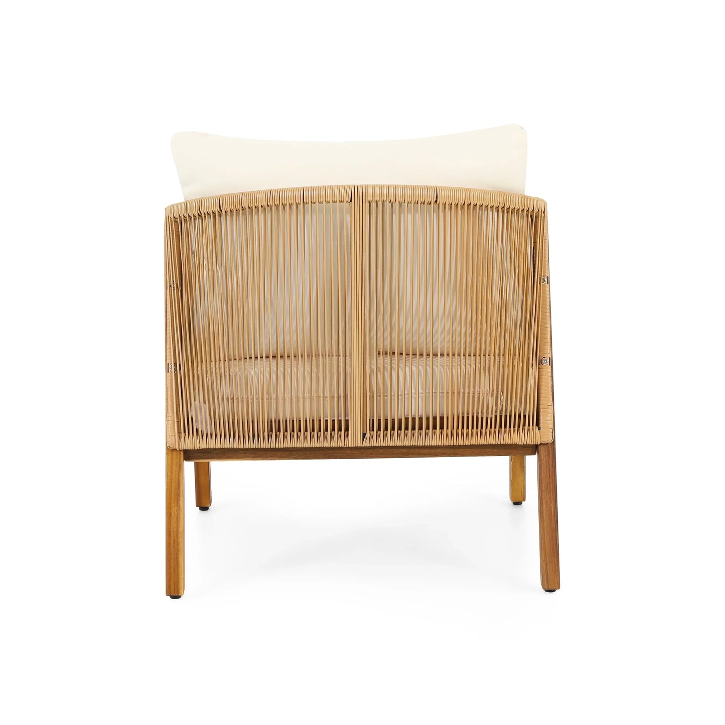 Ensemble de fauteuils de club en bois d'acacia et osier Jabe Outdoor de Christopher Knight Home
