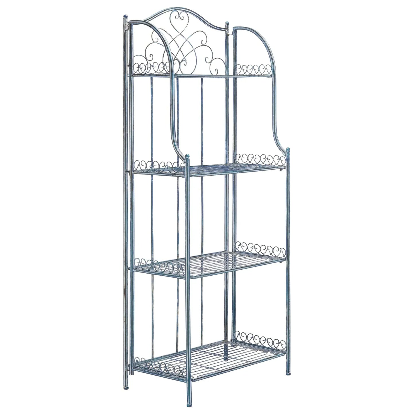 SAFAVIEH Bryn Étagère de boulanger d'extérieur victorienne en fer forgé à 4 niveaux - 63,5 cm l x 38,1 cm P x 160 cm H - 25L x 15P x 63H