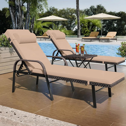 Ensemble de 3 chaises longues d'extérieur Kullavik