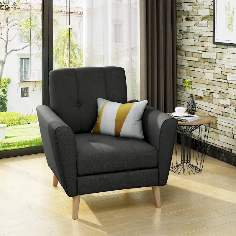Fauteuil club capitonné en tissu Treston Mid-Century Modern de Christopher Knight Home