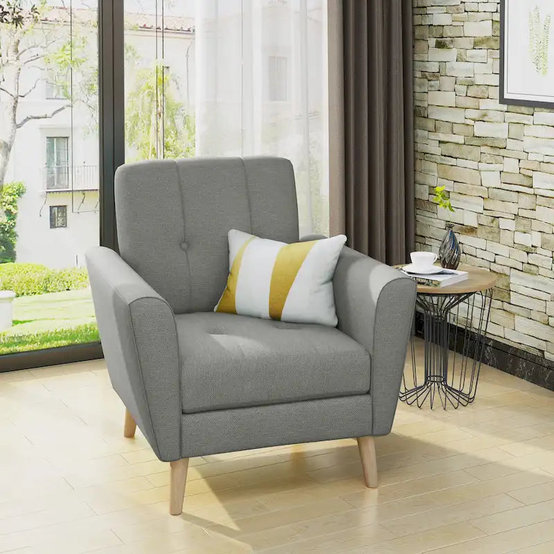 Fauteuil club capitonné en tissu Treston Mid-Century Modern de Christopher Knight Home