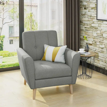 Fauteuil club capitonné en tissu Treston Mid-Century Modern de Christopher Knight Home