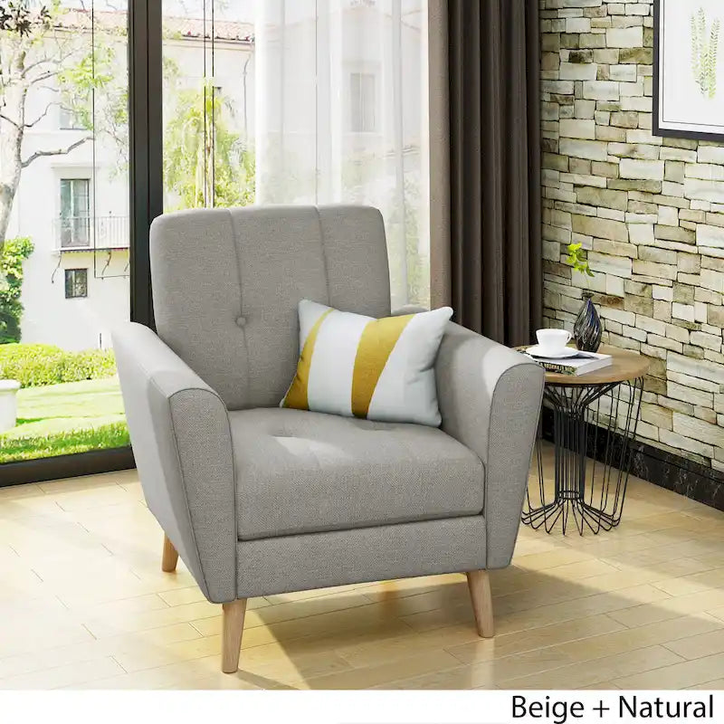 Fauteuil club capitonné en tissu Treston Mid-Century Modern de Christopher Knight Home