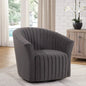 Fauteuil d'appoint pivotant à 360° en velours, un siège – Noir / Gris poivre / Caraïbes