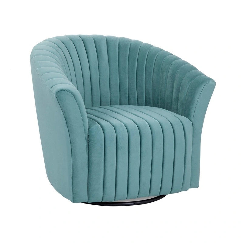 Fauteuil d'appoint pivotant à 360° en velours, un siège – Noir / Gris poivre / Caraïbes