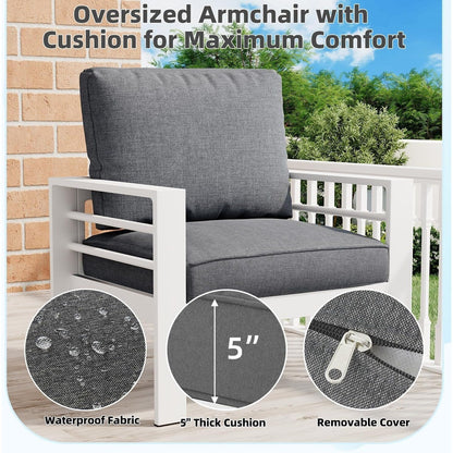 AECOJOY Ensemble de 7 Meubles de Jardin en Aluminium pour Extérieur