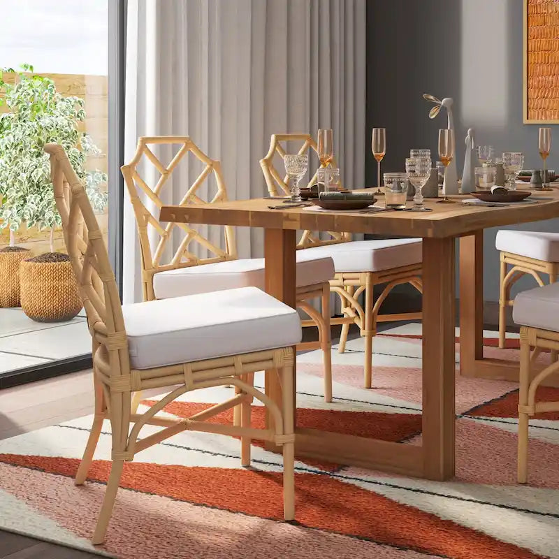 Chaise de salle à manger Kara en rotin, (Lot de 2)