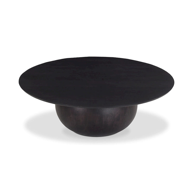 Table basse ronde moderne en bois d'acacia massif Aurelle Home