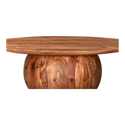 Table basse ronde moderne en bois d'acacia massif Aurelle Home