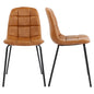 Chaises de salle à manger en similicuir, chaises d'appoint rembourrées avec pieds en métal, lot de 2