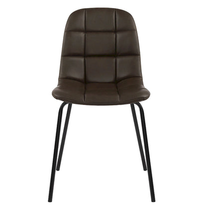 Chaises de salle à manger en similicuir, chaises d'appoint rembourrées avec pieds en métal, lot de 2