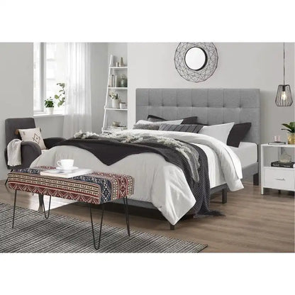 Adeco Banc Ottoman Tissu Repose-Pieds Rectangulaire Rembourré Chambre